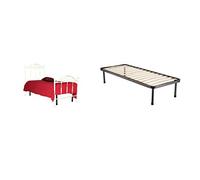 Letto Singolo, in Ferro BATTUTO, Modello Tiziano, Vari Colori Disponibili (Avorio, Sfumature Oro + Rete Compatibile 80x190 Top QUALITA')
