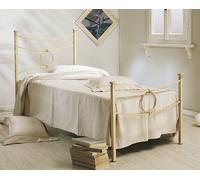 Letto Singolo In Ferro Conca Nero, Avorio, Verde, Bianco, RETE a doghe Sospesa