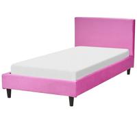 Letto singolo in Velluto fucsia con rete a doghe 90 x 200 cm Fitou