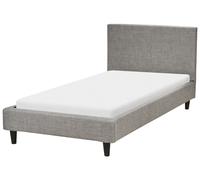 Letto singolo in Velluto grigio chiaro con rete a doghe 90 x 200 cm Fitou