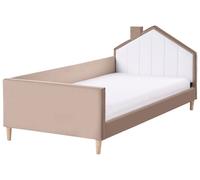Letto singolo in velluto marrone con base a doghe 90 x 200 cm Kervan