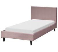Letto singolo in Velluto rosa con rete a doghe 90 x 200 cm Fitou