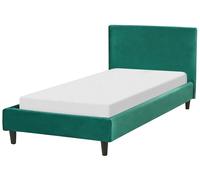 Letto singolo in Velluto verde con rete a doghe 90 x 200 cm Fitou