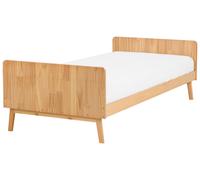 Letto singolo moderno con rete a doghe in legno chiaro 90 x 200 cm Bonnac