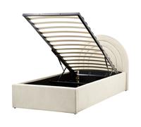 Letto singolo poliestere beige con contenitore 90 x 200 cm ANET