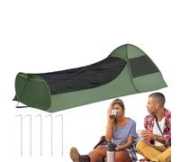Letto singolo pop-up pieghevole, pop-up singolo | Sacco a pelo netto doppia con cerniera | Grande attrezzatura da campeggio spaziale, rifugio in maglia più sottile per camera da letto