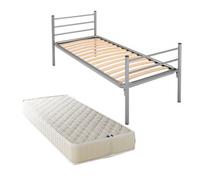 Letto Singolo rete a doghe in Ferro per ragazzi e Adulti - Materasso -