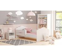 Letto Singolo Rybnik, Sommier per Camera da Letto, Giroletto per Stanza, Struttura Porta Materasso, 164x88 h63 cm, Bianco