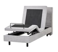 Letto singolo Tessuto grigio chiaro Elettrico Regolabile con Telecomando 80 x 20