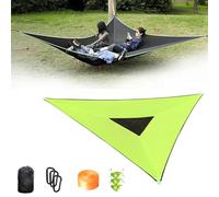 Letto sospeso for Esterni, Amaca Triangolare - Amaca da Campeggio for Esterni, Tenda Portatile for più Persone con Cinghie di Fissaggio e Tasca a Rete(Green,3m)