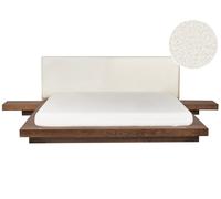 Letto stile Giapponese moderno 180 x 200 cm Comodini Laterali Marrone Testiera B