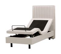 Letto Tessuto Beige chiaro Elettrico Regolabile con Telecomando 80 x 200 cm Duke