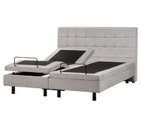 Letto Tessuto Grigio Chiaro Elettrico Regolabile con Telecomando 160 x 200 cm Du