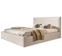 Letto una Piazza e mezza 120x200, Tessuto Catch, Telaio in Legno, Beige | Letto con Contenitore e Telaio in Legno, Elegante Tessuto Catch, Design Moderno, Collezione Milano
