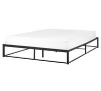 Beliani Letto moderno industriale in metallo UE matrimoniale a doghe incorporate senza poggiatesta 160 x 200 cm Nero