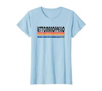 Lettomanoppello, Italia Retro Anni '70 '80 Stile Maglietta, Donna, Celeste, L
