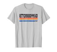 Lettomanoppello, Italia Retro Anni '70 '80 Stile Maglietta, Uomo, Argento, L