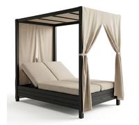 LETTONE PRENDISOLE 2 POSTI ALLUMINIO CUSCINO SUNBRELLA LETTINO GIARDINO PISCINA