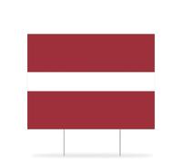Lettonia Bandiera Nazionale Yard Sign con H-Stakes 45,7 x 61,7 cm Doppio Lato Plastica Ondulata Cartello Esterno Lettonia Segnali per Strada Strada Campagna Prato Decorazione