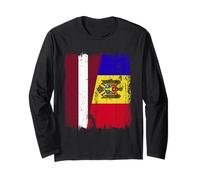 Lettonia Moldavia Mezza Bandiera Lettone Moldavo Patrimonio Maglia a Manica