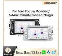 4G Android 14 2Din Radio Lettore multimediale per auto 2 Din 7 pollici Autoradio per Ford Focus S-Max Mondeo Galaxy C-Max Kuga Navi GPS RDS S8 (8G 128G) Black