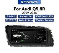 Lettore autoradio Carplay Wireless Android 14 per Audi Q5 2009-2016 schermo IPS da 8.8 pollici GPS 8Core 128GB Navi Multimedia 4G WIFI LOW 2-32GB LHD