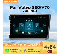 Lettore autoradio Wireless Carplay Android 14 per VOLVO S60 V70 XC70 XC90 2000 2001 2002 2003 2004 4G Wifi 2 Din navigazione GPS 8Core 4GB 64GB