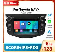 Lettore autoradio wireless Carplay per RAV4 2006 2007 2008 2009 2010 2011 2012 Android 14 Autoradio 4G Wifi GPS 8GB 128GB DSP RDS 4Core 2-32GB
