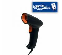 Meteor Lettore di codici a barre MT38 PROFESSIONAL – 1D/2D QR, USB Plug and Play, Nero/Arancione