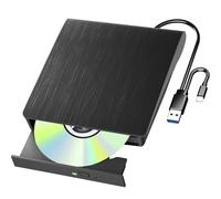 Lettore Blu Ray esterno, USB 3.0 Tipo-C DVD CD portatile Blu-Ray, supporto scrittura BD da 50 GB, masterizzatore blu ray esterno 3D ultra sottile con porta TF/SD, lettore/riscrittura portatile per