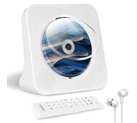 Lettore CD Bluetooth con Altoparlante HiFi Incorporato, Telecomando, Schermo a LED, Timer per Il Sonno, AUX/USB, Radio Lettore CD per Auto, Bianco