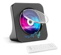 Lettore CD Bluetooth con design desktop, lettore radio CD portatile con doppio altoparlante e timer, supporta ingresso AUX/USB, radio FM, ingresso per cuffie, trasmissione Bluetooth, album di musica