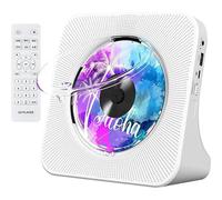 Lettore CD Bluetooth, lettore CD con 2 altoparlanti HIFI, lettore CD desktop con display a LED, lettore musicale CD con telecomando