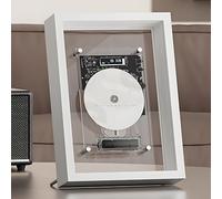 Lettore CD Bluetooth, lettore CD con cornice per foto e telecomando, stereo AUX wireless per l'arredamento della casa, Bluetooth 5.0, 2 opzioni di posizionamento(White)