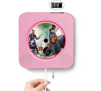 Lettore CD Bluetooth sospeso con cordino, lettore CD radio FM portatile per l'uso prima di andare a dormire in studio di danza, palestra di casa (Rosa)