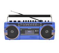 Lettore CD Boombox retrò, lettore di cassette portatile con radio AM/FM, registratore Bluetooth, manopole di regolazione del volume, ideale per riunioni di famiglia e viaggi
