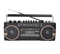 Lettore CD classico retrò - registratore portatile Bluetooth a cassette con radio AM/FM e manopole di regolazione del volume - ideale per riunioni di famiglia e viaggi
