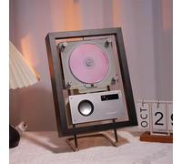 Lettore CD da parete con Bluetooth/USB/AUX, cornice decorativa per foto, telecomando e altoparlanti, 6 modalità di illuminazione, decorazione per la casa
