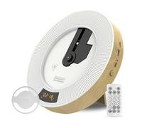 Lettore CD Da Parete, Lettore CD Portatile, Bluetooth 5.1, Con Telecomando E Copertura Antipolvere, Supporta USB/TF/CD-RW/MP3/WMA, Altoparlante Integrato, For Casa, Ufficio, Corridoio(Wood)