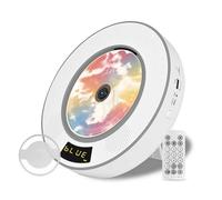 Lettore CD Da Parete, Lettore CD Portatile, Bluetooth 5.1, Con Telecomando E Copertura Antipolvere, Supporta USB/TF/CD-RW/MP3/WMA, Altoparlante Integrato, For Casa, Ufficio, Corridoio(Gray)