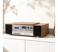 Lettore CD Da Tavolo Da 30 W, Lettore Di Cassette Retrò In Legno Ad Alta Fedeltà, Con Telecomando, Doppi Altoparlanti Integrati, Modalità USB/Bluetooth/AUX, Schermo LCD, Per Casa, Corridoio