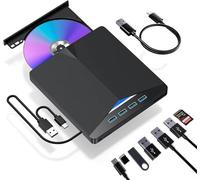 Lettore CD DVD esterno per computer portatile, lettore DVD portatile per laptop, masterizzatore CD USB 3.0 +/-RW CD ROM, lettore CD esterno per laptop, compatibile con computer portatili desktop Mac,