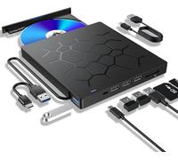 Lettore CD/DVD/RW esterno USB 3.0 tipo C 7 in 1, lettore DVD/CD portatile, masterizzatore, unità ottica multifunzione for PC laptop