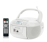 Lettore CD e Cassette Portatile Boombox, Lettore CD con Bluetooth, Compatibile con Radio FM AM, registratore a Cassette con Telecomando