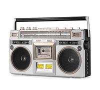 Lettore CD e cassette stile retrò anni '80, radio Bluetooth con registrazione FM DAB + USB, registratore a nastro portatile per casa e viaggio