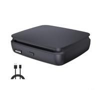 Lettore CD esterno portatile con USB e connettività, design compatto in ABS, nero, compatibile con riproduzione di CD e DVD per ascoltare a casa o in viaggio