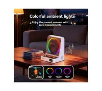 Lettore CD In Stile Vintage con Doppio Altoparlante Stereo, Batteria Ricaricabile da 5200 MAh, Luce Ambientale, Radio FM e Telecomando.
