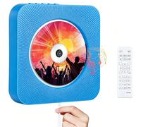 Lettore CD, Lettore Musicale CD Con Timer E Telecomando, Supporto Scheda SD E Chiavetta USB, Doppi Altoparlanti Stereo Integrati, Per Genitori Amici Casa Ufficio blue