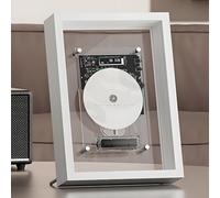 Lettore CD montabile a parete con telecomando, Bluetooth 5.0, design acrilico trasparente, uscita AUX da 3,5 mm per casa, ufficio e decorazione galleria