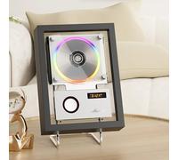 Lettore CD montabile a parete con telecomando, Bluetooth 5.1/USB/AUX, altoparlanti integrati e 6 luci per la visualizzazione di musica e decorazioni per la casa